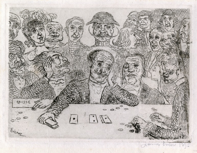 ‘De spelers’ – James Ensor, 1895, ets / Collectie Nationale Loterij