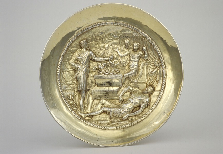 Tazza met reliëfmedaillon Mucius Scaevola, Anthoni Beijs - Gabriel II Dijck, 1561-1562, Antwerpen - België, Collectie stad Antwerpen, DIVA, S60/120 © Hugo Maertens